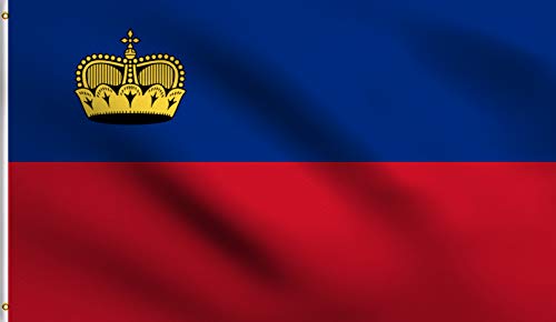 DMSE Flagge Liechtensteins, 90 x 150 cm, 100 % Polyester, 100 D von DMSE Wholesale