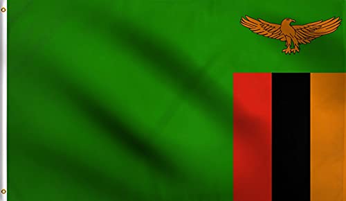 DMSE Flagge Sambia Die Republik Sambia, sambianische Flagge, 100 % Polyester, 100D, UV-beständig, 90 x 150 cm von DMSE Wholesale