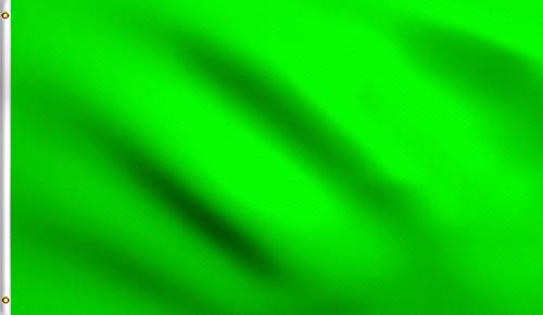 DMSE Neongrüne einfarbige Flagge, 90 x 150 cm, UV-beständig (3 x 5 Nylon, Neongrün) von DMSE Wholesale