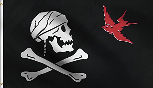 DMSE Piraten-Flagge, Jack Sparrow, Jolly Roger, Schiff, gekreuzte Knochen, 90 x 150 cm, 100 % Polyester, 100D-Flagge, UV-beständig, 90 x 150 cm von DMSE Wholesale
