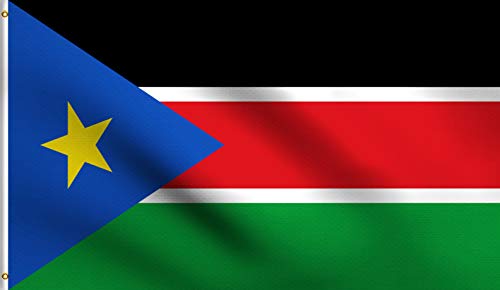 DMSE Südsudan Sudanesische Flagge, 100% Polyester, 100 D, UV-beständig 3'X5' Ft Foot 3' X 5' Ft Foot von DMSE Wholesale