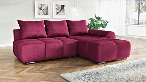 Design Wohnlandschaft Ingrid, 270 cm, Ecksofa mit Schlaffunktion, Rot, Rechts Design Wohnlandschaft Ingrid, 270 cm, Ecksofa mit Schlaffunktion, Rot, Rechts von DMSM