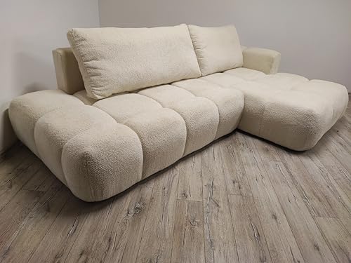 Moderne Eckecke klappbare Eckbank Schlaffunktion Stoff boucle Soffi RECHTS Moderne Eckecke klappbare Eckbank Schlaffunktion Stoff boucle Soffi RECHTS von DMSM