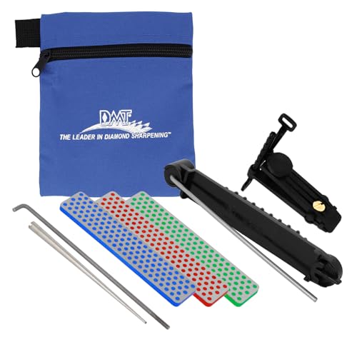 DMT Aligner Diamant Schleifsystem | Messerschärfer mit Schleifstein Grob, Fein, Extrafein | Geführtes Schärfen & konstanter Schleifwinkel | Inkl. Tasche | Made in USA | ADELUXE von DMT