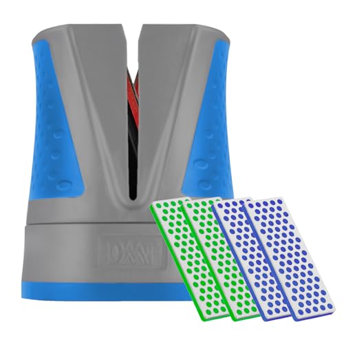 DMT SimpleSharp Blau Bundle Grob, Fein & Extrafein | Diamant Messerschärfer für rasiermesserscharfe Klingen mit perfektem Schleifwinkel | Schärft beidseitig mit extraharten Diamant-Steinen von DMT