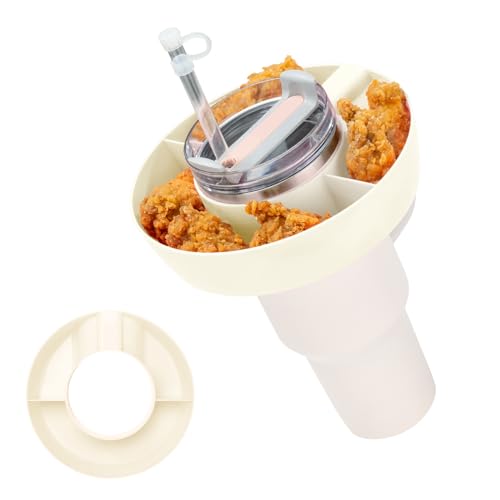 DMTINTA Snackschale für Stanley Tumbler mit Griff, Tumbler, Snack-Tablett, kompatibel mit Stanley Cup 850 ml mit Griff, wiederverwendbarer Snackring für Stanley Cup Zubehör, Snackschale, Creme von DMTINTA