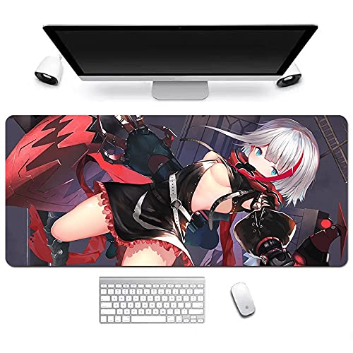 DMWSD Mauspad Azur Lane Admiral GRAF SPEE Anime Game Charaktere Übergroße Naht Verdickte Anti-Skid Professionelle Gaming Konkurrenzfähige Mauspad für Schreibtische Laptop-PC-Peripheriegeräte von DMWSD