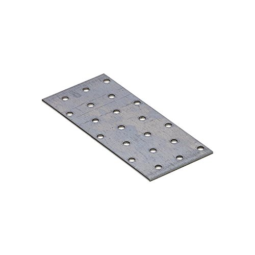 DMX - Lochplatte Flachverbinder Winkelverbinder Holzverbinder Stahlverbinder Lochblech Flacheisen Verbindungsplatte Möbelverbinder Montagewinkel Verzinkt - PP - Silber, 140x60x2,0 (20 Stk./Verp.) von DMX