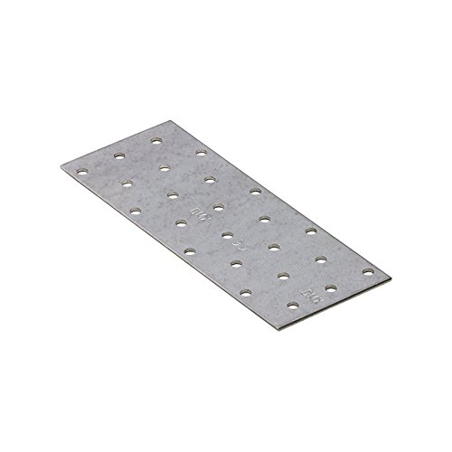 DMX - Lochplatte Flachverbinder Winkelverbinder Holzverbinder Stahlverbinder Lochblech Flacheisen Verbindungsplatte Möbelverbinder Montagewinkel Verzinkt - PP - Silber, 160x60x2,0 (20 Stk./Verp.) von DMX