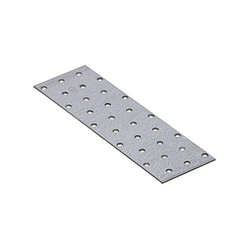 DMX - Lochplatte Flachverbinder Winkelverbinder Holzverbinder Stahlverbinder Lochblech Flacheisen Verbindungsplatte Möbelverbinder Montagewinkel Verzinkt - PP - Silber, 200x60x2,0 (20 Stk./Verp.) von DMX