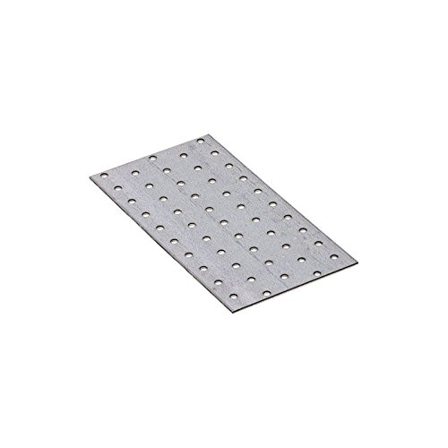 DMX - Lochplatte Flachverbinder Winkelverbinder Holzverbinder Stahlverbinder Lochblech Flacheisen Verbindungsplatte Möbelverbinder Montagewinkel Verzinkt - PP - Silber, 200x100x2,0 (10 Stk./Verp.) von DMX