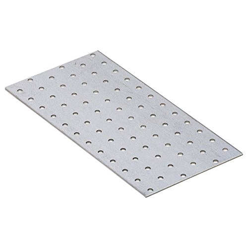 DMX - Lochplatte Flachverbinder Winkelverbinder Holzverbinder Stahlverbinder Lochblech Flacheisen Verbindungsplatte Möbelverbinder Montagewinkel Verzinkt - PP - Silber, 240x120x2,0 (10 Stk./Verp.) von DMX