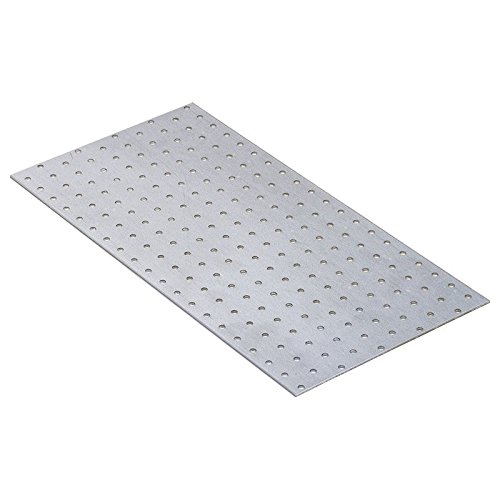 DMX - Lochplatte Flachverbinder Winkelverbinder Holzverbinder Stahlverbinder Lochblech Flacheisen Verbindungsplatte Möbelverbinder Montagewinkel Verzinkt - PP - Silber, 200x400x2,0 (10 Stk./Verp.) von DMX