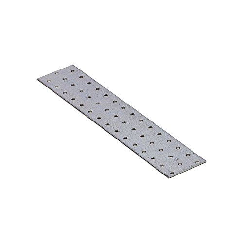 DMX - Lochplatte Flachverbinder Winkelverbinder Holzverbinder Stahlverbinder Lochblech Flacheisen Verbindungsplatte Möbelverbinder Montagewinkel Verzinkt - PP - Silber, 60x300x2,0 (20 Stk./Verp.) von DMX