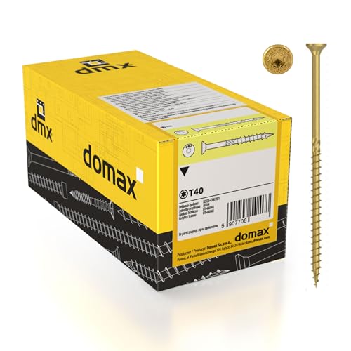 DMX - Konstruktionsschrauben Holzschrauben Spanplattenschrauben Tischlerschrauben mit Senkkopf Torxkopf gehärteter Kohlenstoffstahl - CS - 6mm - TORX - Zink galvanisiert - 6x200 (100 St./Verp.) von DMX