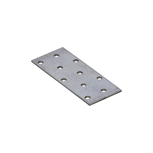 DMX - Lochplatte Flachverbinder Winkelverbinder Holzverbinder Stahlverbinder Lochblech Flacheisen Verbindungsplatte Möbelverbinder Montagewinkel Verzinkt - PP - Silber, 100x40x2,0 (20 Stk./Verp.) von DMX