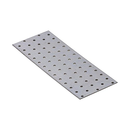 DMX - Lochplatte Flachverbinder Winkelverbinder Holzverbinder Stahlverbinder Lochblech Flacheisen Verbindungsplatte Möbelverbinder Montagewinkel Verzinkt - PP - Silber, 260x100x2,0 (10 Stk./Verp.) von DMX