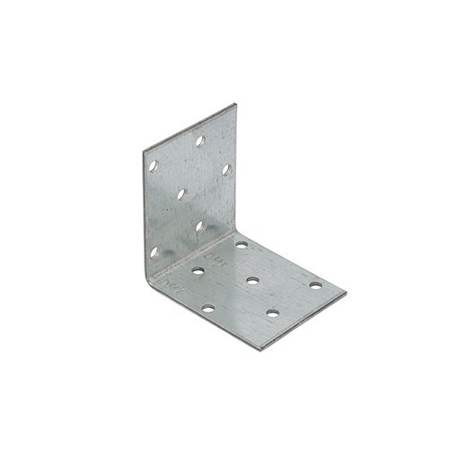 DMX - Schwerlast Winkelverbinder Lochwinkel Bauwinkel Holzverbinder Balkenwinkel Lochplattenwinkel Klammern Möbelverbinder Montagewinkel Verzinkt - KM - Silber, 60x60x50x2,0 (20 Stk./Verp.) von DMX