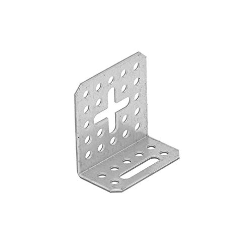 DMX - Schwerlast Winkelverbinder Verstellwinkel Lochwinkel Bauwinkel Holzverbinder Balkenwinkel Klammern Möbelverbinder Montagewinkel Verzinkt - KRD - Silber, 60x30x56x2,0 (20 Stk./Verp.) von DMX