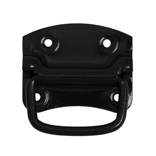 DMX - Torgriff Universalgriff Klappgriff Kistengriff Universeller Halter Hardware Boxen Griff Kiste Tragegriff Metall Griffe für Toolbox, Tür, Werkzeug Boxen, 1 Stück - US - Schwarz, 90x70 mm von DMX