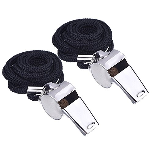 DMZK 2pcs Schiedsrichter Pfeifen,Sportpfeifen aus Edelstahl mit Umhängeband DMZK 2pcs Schiedsrichter Pfeifen,Sportpfeifen aus Edelstahl mit Umhängeband von DMZK