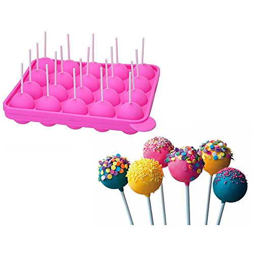 DMZK Cake Pop Form mit 20 Mulden,Lebensmittelecht Silikon Backform Lollipop Pop Form DMZK Cake Pop Form mit 20 Mulden,Lebensmittelecht Silikon Backform Lollipop Pop Form von DMZK