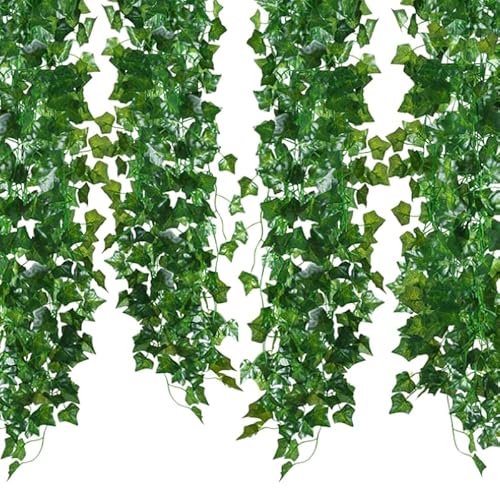 DMZNCC 7 Efeu Künstliche Grüne Gefälschte Efeu Pflanzen Efeuranke Länge 210 cm Efeu Deko Plastikpflanzen Gefälschter Efeu Künstlicher Efeu Geeignet für Innen und Außen, Hochzeitsdekoration von DMZNCC