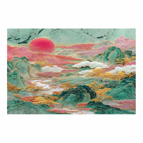 DMZPKZB Chinesische Ölmalerei Doppelzieher Cfrtati Geeignet für Büro, Schlafzimmer, Badezimmer, Sofa Studie zur Hoteldekoration Wandkunst Malerei(Goldene)-30x45cm von DMZPKZB