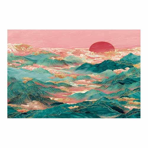 DMZPKZB Chinesische Ölmalerei Doppelzieher Cfrtati Geeignet für Büro, Schlafzimmer, Badezimmer, Sofa Studie zur Hoteldekoration Wandkunst Malerei(Goldene)-50x70cm von DMZPKZB
