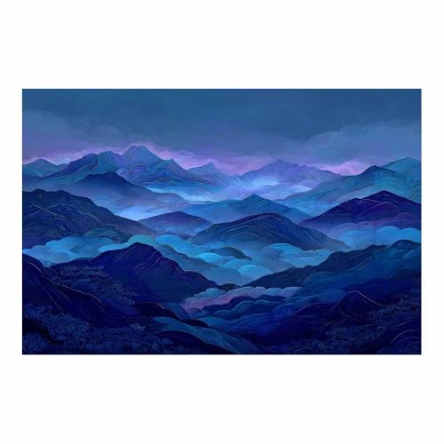 DMZPKZB Chinesische Ölmalerei Herbst Forestss Laterne Fluss Geeignet für Büro, Schlafzimmer, Badezimmer, Sofa Studie zur Hoteldekoration Wandkunst Malerei(Goldene)-60x90cm von DMZPKZB