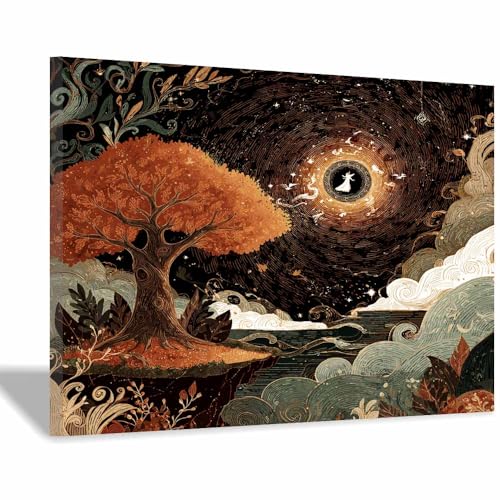 DMZPKZB Chinesische Ölmalerei Rote Laterne alte Gasse Geeignet für Büro, Schlafzimmer, Badezimmer, Sofa Studie zur Hoteldekoration Wandkunst Malerei(Blau)-70x100cm von DMZPKZB