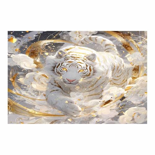 DMZPKZB Chinesische Ölmalerei Weiße Drags mit Lotus Geeignet für Büro, Schlafzimmer, Badezimmer, Sofa Studie zur Hoteldekoration Wandkunst Malerei(Weiß)-80x120cm von DMZPKZB