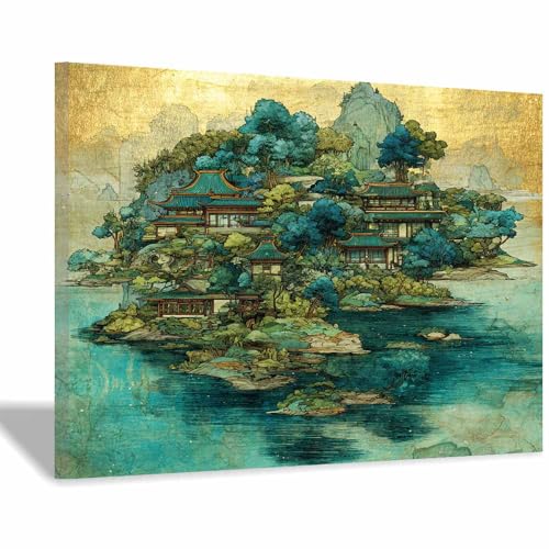 DMZPKZB Chinesische Ölmalerei Wolken Meer Fliegendes Biest Geeignet für Büro, Schlafzimmer, Badezimmer, Sofa Studie zur Hoteldekoration Wandkunst Malerei(Weiß)-30x45cm von DMZPKZB