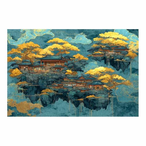 DMZPKZB Chinesische Ölmalerei Wolken Meer Fliegendes Biest Geeignet für Büro, Schlafzimmer, Badezimmer, Sofa Studie zur Hoteldekoration Wandkunst Malerei(Weiß)-80x120cm von DMZPKZB