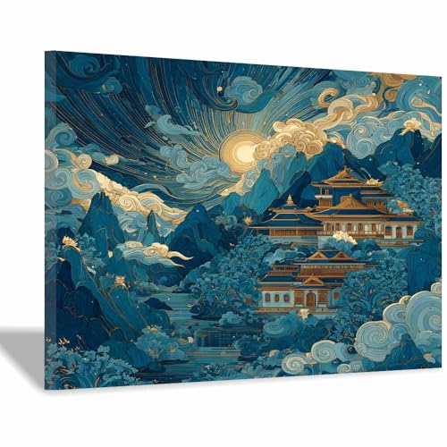 DMZPKZB Leinwand-Wanddekoration fürs Wohnzimmer Herbst Nachttal Geeignet für Wandkunst, Büro, Badezimmer, Wandmalerei Hoteldekoration, Arbeitszimmer(Orange)-70x100cm von DMZPKZB