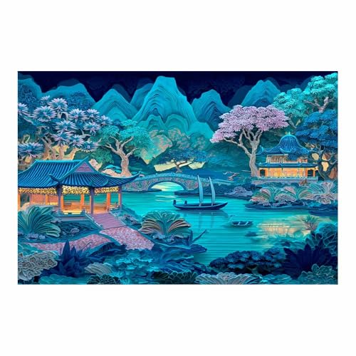 DMZPKZB Leinwand-Wanddekoration fürs Wohnzimmer Nacht Liegerung Winde Boote Geeignet für Wandkunst, Büro, Badezimmer, Wandmalerei Hoteldekoration, Arbeitszimmer(Rot)-50x70cm von DMZPKZB