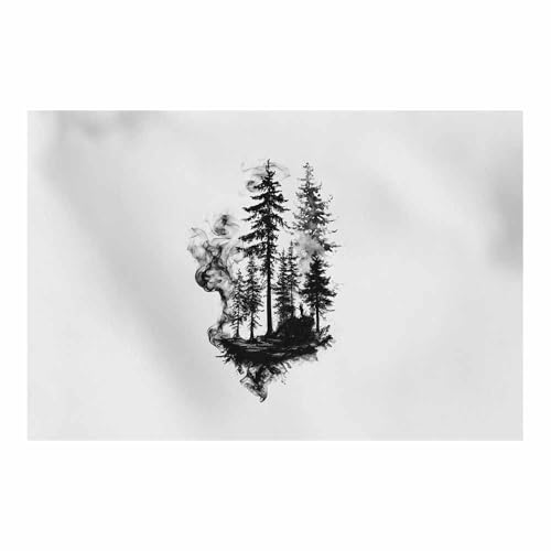 DMZPKZB Schwarz-Weiß-Wandkunst Lely Tinte Malerei Forestss Raumdekor-Poster & Bilder,für Wohnzimmer, Schlafzimmer, Küche, Badezimmer, Wanddekoration(Schwarz Weiß)-70x100cm Ungerahmt von DMZPKZB