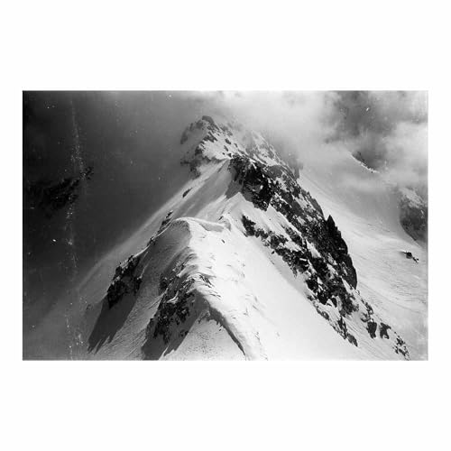 DMZPKZB Schwarz und weiß Leinwand Bilder Nebelige Gipfel Groß Schlafzimmer Bilder,Badezimmer Wand Deko,Wohnzimmer Moderne Wanddeko Bilderwand(Schwarz Weiß)-60x90cm Ungerahmt von DMZPKZB