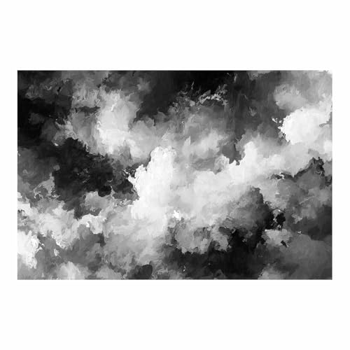 DMZPKZB Schwarz und weiß Leinwand Bilder Tinte Malerei Stil Groß Schlafzimmer Bilder,Badezimmer Wand Deko,Wohnzimmer Moderne Wanddeko Bilderwand(Schwarz Weiß)-80x120cm Ungerahmt von DMZPKZB