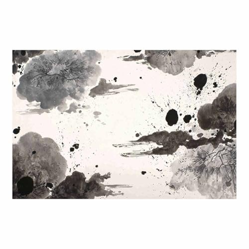 DMZPKZB schwarz weiss bilder Abstrakte Tintenmalerei Modernes Dekor Kunstwerk Wand Kunst,Poster Aesthetic Wandbilder,Wohnzimmer Schlafzimmer Wanddekoration(Schwarz Weiß)-80x120cm Ungerahmt von DMZPKZB