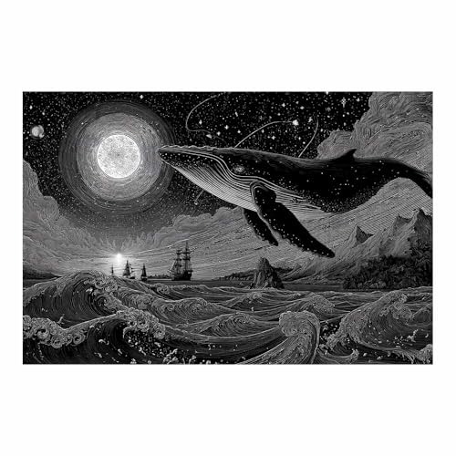 DMZPKZB schwarz weiss bilder Sternenmeer Modernes Dekor Kunstwerk Wand Kunst,Poster Aesthetic Wandbilder,Wohnzimmer Schlafzimmer Wanddekoration(Schwarz Weiß)-70x100cm Ungerahmt von DMZPKZB