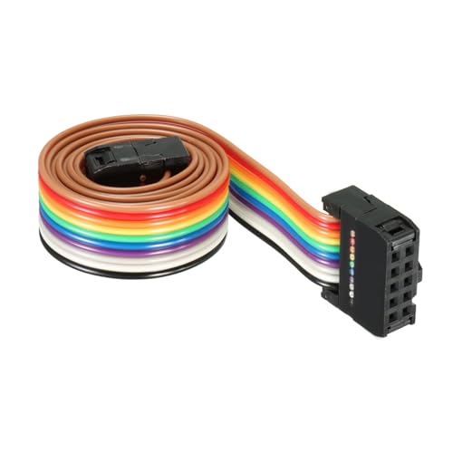 DMiotech 1 Pack 10 Pins IDC Flachband-Regenbogenkabel 48cm 2,54mm Pitch Breadboard Jumper Drähte für elektronische Projekte von DMiotech