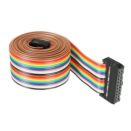 DMiotech 1 Pack 20 Pins IDC Flachband-Regenbogenkabel 148cm 2,54mm Pitch Breadboard Jumper-Kabel für elektronische Projekte von DMiotech