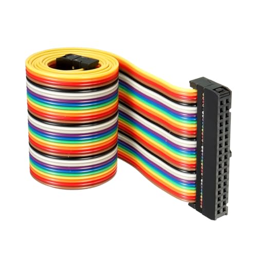 DMiotech 1 Pack 34 Pins IDC Flachband-Regenbogenkabel 66cm 2,54mm Pitch Breadboard Jumper-Kabel für elektronische Projekte von DMiotech