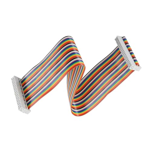 DMiotech 1 Pack 40 Pins Draht Flach Regenbogen Farbband Kabel 30cm 2.54mm Abstand Steckbrücke Drähte für Elektronisch Projekte von DMiotech