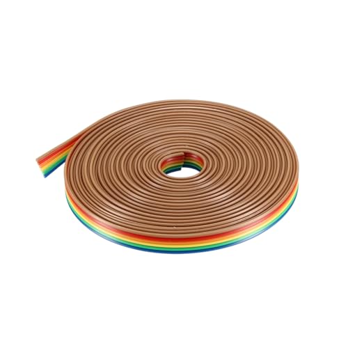 DMiotech 1 Pack 6 Pins IDC Flachband-Regenbogenkabel 500cm 1,27mm Pitch Breadboard Jumper Drähte für elektronische Projekte von DMiotech
