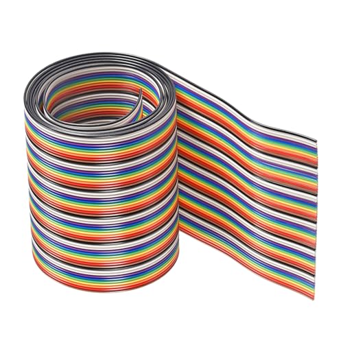 DMiotech 1 Pack 60P IDC Draht Flach Regenbogen Flachbandkabel 1,27 mm Rastermaß Breadboard Jumper Kabel für elektronische Projekte von DMiotech