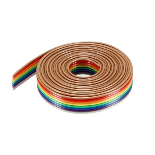 DMiotech 1 Pack 8 Pins IDC Flachband-Regenbogenkabel 200cm 1,27mm Pitch Breadboard Jumper-Kabel für elektronische Projekte von DMiotech