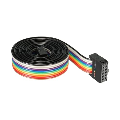 DMiotech 1 Packung 10 Stifte IDC Flach Band Kabel 148cm Länge 2.54mm Abstand Steckbrett Jumper Drähte für Elektronik Projekte Typ-C von DMiotech