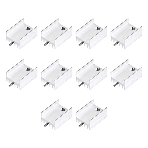 DMiotech 10 Pack 21x15x10mm Alu Kühlung TO-220 Transistordiode mit Doppelstift Silberton von DMiotech